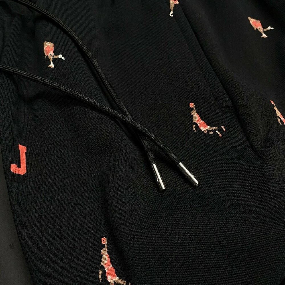 Nike Jordan Essentials AOP Fleece Joggers Black DH3519-010 Men's Sizes Vintage - Picture 2 of 9